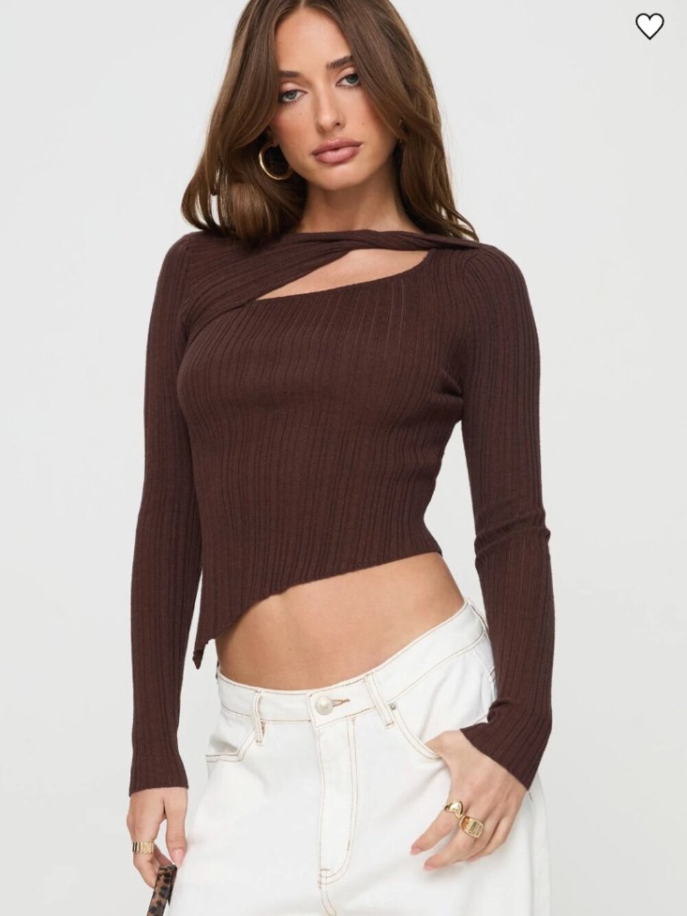 Princess Polly Ellara Long Sleeve Top Brown